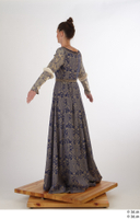  Photos Woman in Historical Dress 1 15th Century Medieval Clothing a poses blue dress whole body 0004.jpg